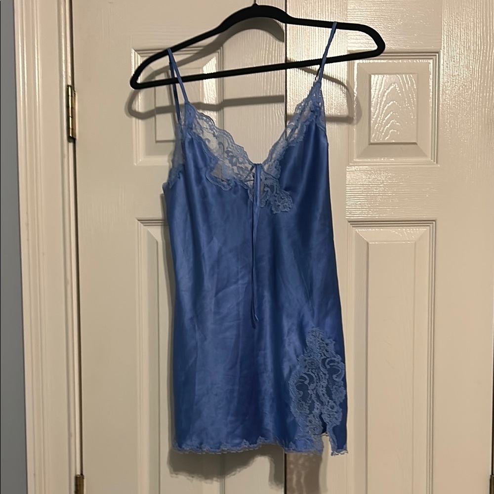 Victoria's Secret Blue Lace Trim Chemise